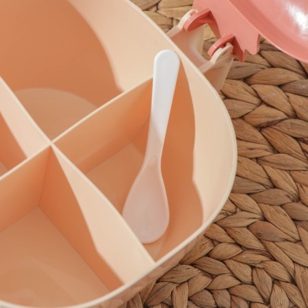 Plastic jar for bulk products "Pineapple", 4 departments, with spoons, 16.5 × 14 × 9 cm, color mix-3
