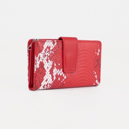 Women's wallet on magnet, red color