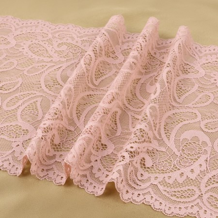 Lace elastic fabric, 235 mm × 2.7 ± 0.5 m, pink-beige color-2