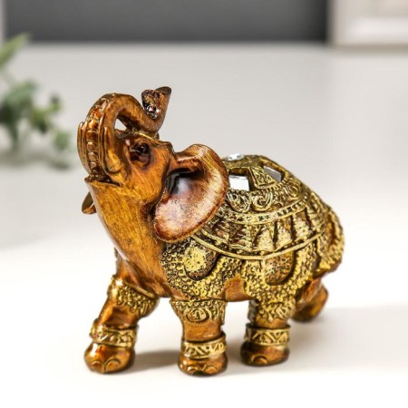 Polystone souvenir "Elephant in the rich Golden Popone" MIX 10x9x5 cm-2