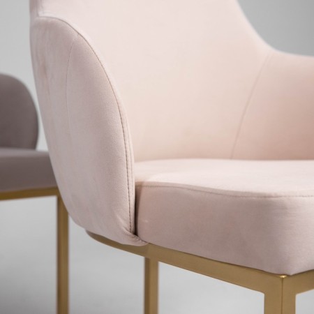 Monro chair, 62 × 60 × 98 cm, cream color, gold frame-1