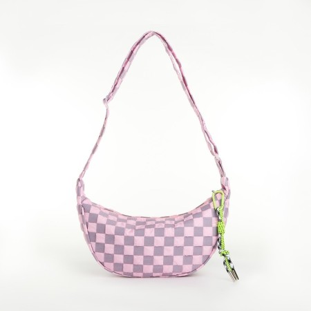Women's bag over the shoulder, pink color 30*14*10 cm-1