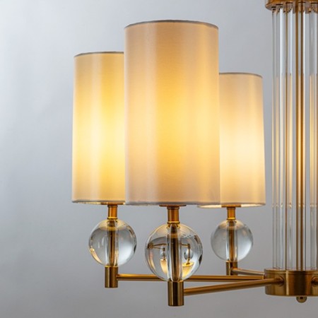 Suspended chandelier Arte Lamp Matar A4027LM-6PB, E14, 6x40 W, 65x65x48 cm, copper, transparent-2
