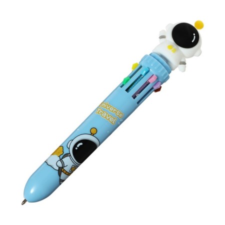 Automatic ballpoint handle 10 color, rod 0.7 mm, "astronaut", mix-1