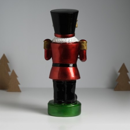 Souvenir Polystone "Nutcracker-Gusar in a red uniform, with a drum" 11x9.5x26.5 cm-3