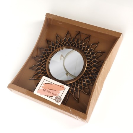 The mirror of the wall “sun”, D mirror surface 10.5 cm, color “aged gold”-5