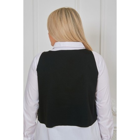 Female shirt, size 54, black and white color-3