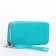 Women's wallet with a zipper, turquoise color