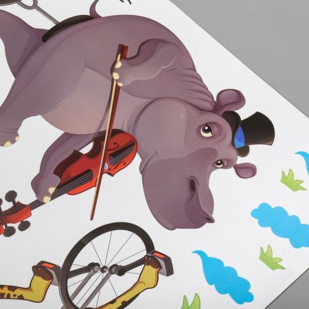 Sticker Plastic Interior color "Beasts Musicians on Monocycle" 60x90 cm-2