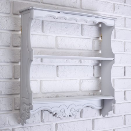 The shelf is hinged "Provence", three -tier, white, 49 × 13 × 49 cm