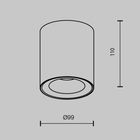 Technical C094-GU10-B SPARK, 99X99X110 mm ceiling lamp, GU10, 1x10W, black color-5