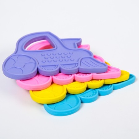 Silicone “Steam” teether, mix color, button-7