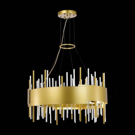 Suspended chandelier ST LUCE. SL1633.203.12. Olvera. 12x40 watts, E14, 60x60x37 cm, matte gold color-1