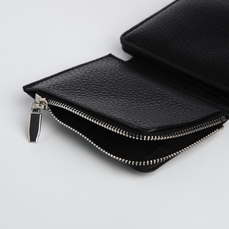 Women's wallet on a magnet, black color-3