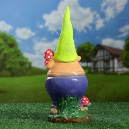 Garden figure "Dwarf with a mushroom" 44x16x16cm mix-2