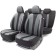 Auto-Cherkhly Performance, HEXAGON Polyester material, 5 mm foam, 3D, 15 objects, 5 head restraints, 2 pockets, 4 lightning, 4 end valves, Airbag black and gray