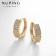 Cooping earrings admiration, white color in gold, d = 1.5 cm