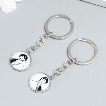 Take Black Glass "Two girlfriends - telephone conversation" set 2 pcs 7.8x2 cm-2