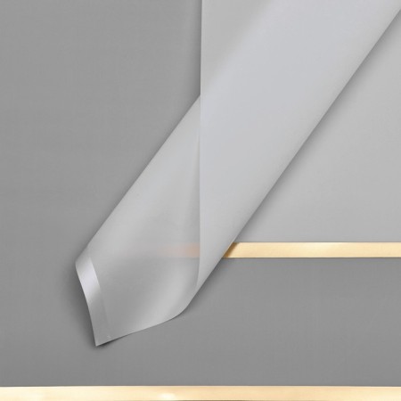 Film for flowers matte, "with gold embossing", 57x57 cm, white