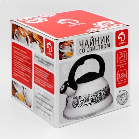A kettle with a stainless steel whistle “Rio”, 2.8 liters, a fixed handle, the color of the chrome-4