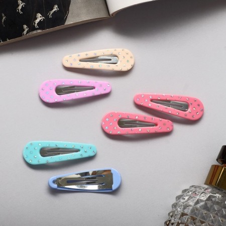 Invisibility for hair "Beatrice" (set 6 pcs) shine, 5 cm, mix-2