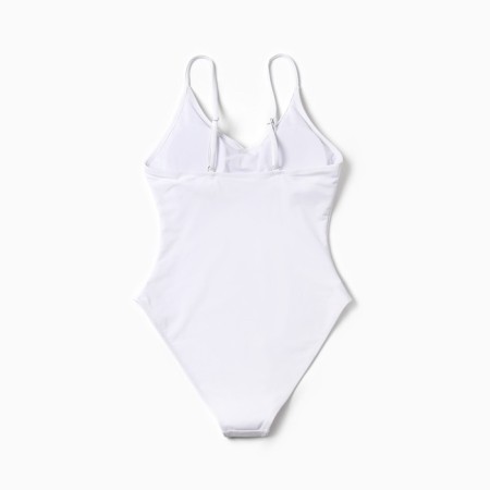 Swimsuit Assigned female plain minaku color white, size 44-8
