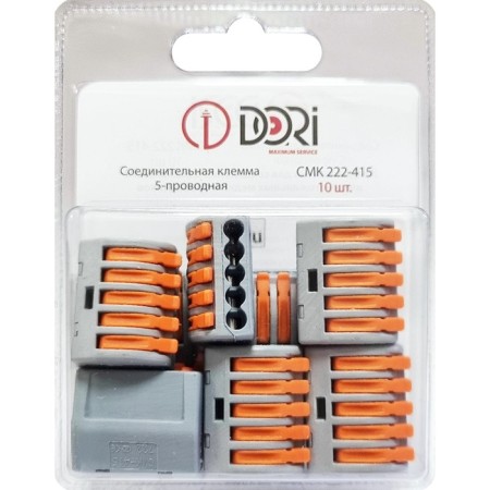 Dori connecting terminal (QMC 222-415) 5 wire, 10 pcs. In the blister