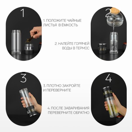 Thermos-cabinet, 420 ml, with thermometer, white-3