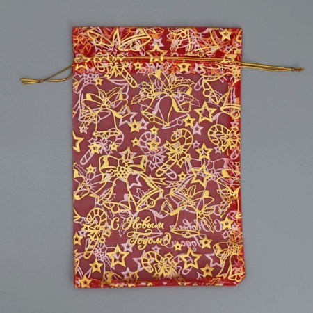Bag Gift Organza "New Year's toys", 16 x 24 cm +/- 1.5 cm, New Year-5
