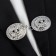 Cardigan clamp "Ellipse", white color in silver