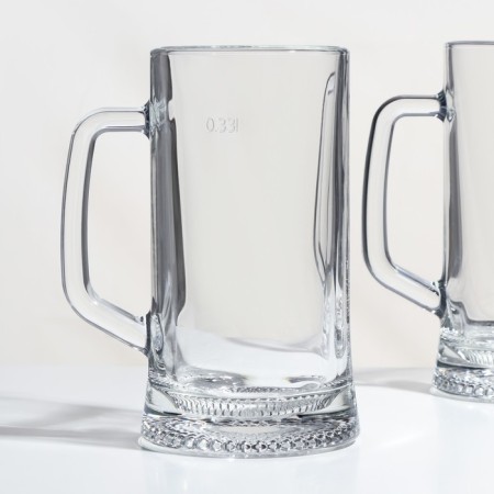 A set of glass mugs “TIME TIME. Beer mug ", 330 ml, 2 pcs-1