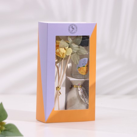 Gift set with a diffuser "Vase with a flower" Orange, "Wealth of aroma"-7