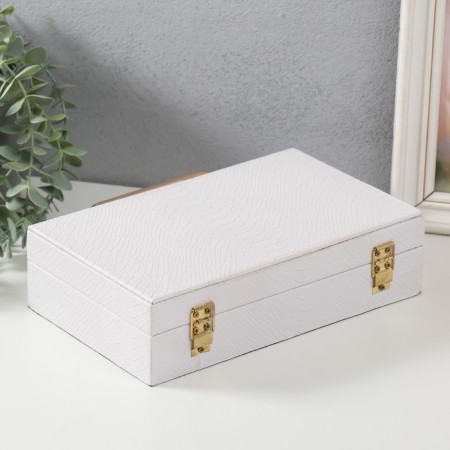 Casket wood to the leatherette "White reptile" 25x15x6.5 cm-3
