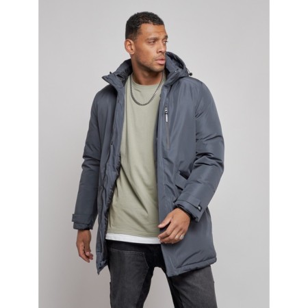Extensive male winter park, size 50, dark gray color-6