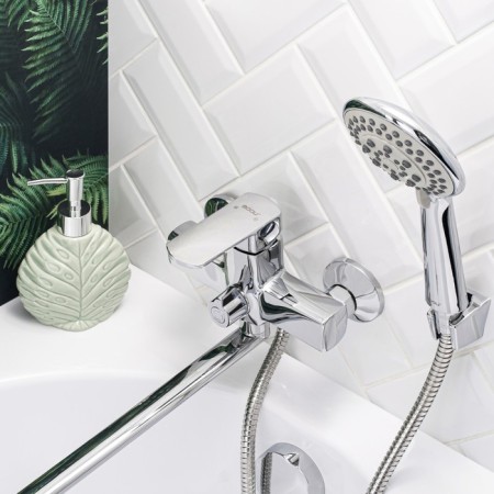 BUNE BOOOU B8215-18F bath, pour 350 mm, shower set, brass, chrome-3