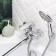 BUNE BOOOU B8215-18F bath, pour 350 mm, shower set, brass, chrome