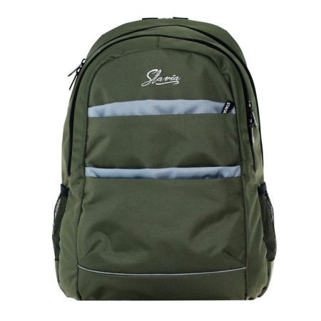 Youth backpack, 46 x 33 x 16 cm, ergonomic back, embroidery, stavia, khaki, light gray-3