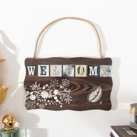 Decorative tree hooks "Welcome. Flowers" 2.5x19.2x11.8 cm-1
