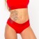 Female set (top with thin straps, panties), red mix, size 44-46