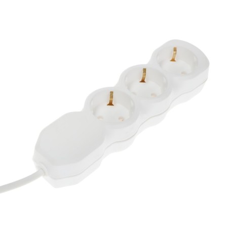 Extension cord Luazon Lighting Eco, 3 sockets, 2.7 m, 10 A, 2200 W, PVS 3x0.75 mm2, s/c, white-1