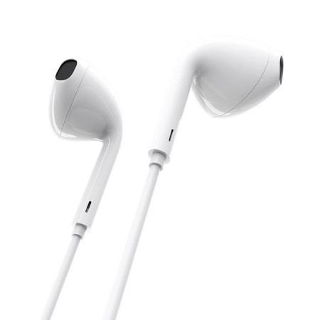 Headphones Borofone BM30, inserts, microphone, jack 3.5 mm, cable 1.2 m, white-2