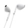 Headphones Borofone BM30, inserts, microphone, jack 3.5 mm, cable 1.2 m, white
