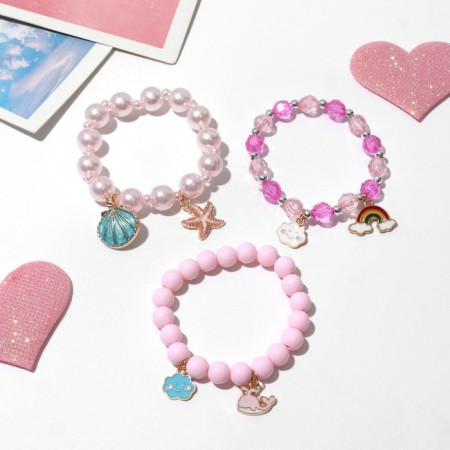 A set of children's bracelets (3 pcs.) "Choselka", a cloud, color in gold