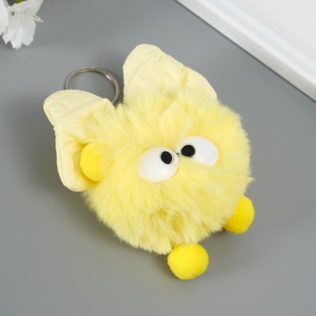 Fluffy on the ring "Masya with a large bow" yellow 12x8x8 cm-2