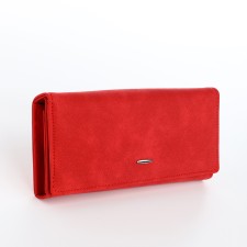 Women's wallet on the button, red color