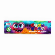 Watercolor paints 6 colors, packaging cardboard tm beaks byaki