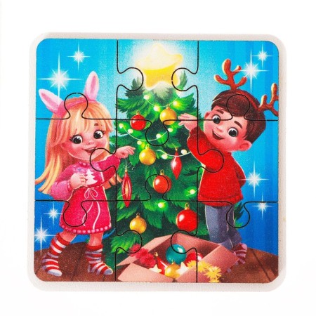 New Year's puzzle wooden “New Year! Dress the Christmas tree "-1