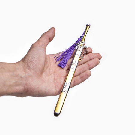 Souvenir weapon suspended mini "Genshin Sword", keychain, 21 cm, gold with purple-6