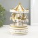 Souvenir Plastic Mechanical "Carousel - Horses" White 10.5x10.5x17.5 cm