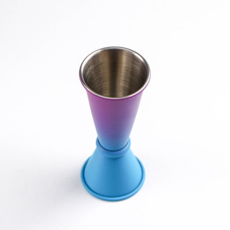 Jigger Flume, 15/30 ml, stainless steel, blue-violet color-1